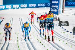 01.01.2022, Oberstdorf, Germany (GER): Paal Golberg (NOR), Francesco De Fabiani (ITA), Calle Halfvarsson (SWE), (l-r)  - FIS world cup cross-country, tour de ski, individual sprint, Oberstdorf (GER). www.nordicfocus.com. © Modica/NordicFocus. Every downloaded picture is fee-liable.