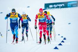 01.01.2022, Oberstdorf, Germany (GER): Jovian Hediger (SUI), Alexander Bolshunov (RUS), (l-r)  - FIS world cup cross-country, tour de ski, individual sprint, Oberstdorf (GER). www.nordicfocus.com. © Modica/NordicFocus. Every downloaded picture is fee-liable.