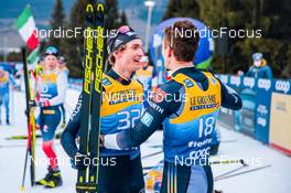 04.01.2022, Val di Fiemme, Italy (ITA): Friedrich Moch (GER), Janosch Brugger (GER), (l-r)  - FIS world cup cross-country, tour de ski, final climb men, Val di Fiemme (ITA). www.nordicfocus.com. © Modica/NordicFocus. Every downloaded picture is fee-liable.