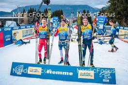04.01.2022, Val di Fiemme, Italy (ITA): Denis Spitsov (RUS), Sjur Roethe (NOR), Friedrich Moch (GER), (l-r)  - FIS world cup cross-country, tour de ski, final climb men, Val di Fiemme (ITA). www.nordicfocus.com. © Modica/NordicFocus. Every downloaded picture is fee-liable.