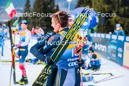 04.01.2022, Val di Fiemme, Italy (ITA): Friedrich Moch (GER), Janosch Brugger (GER), (l-r)  - FIS world cup cross-country, tour de ski, final climb men, Val di Fiemme (ITA). www.nordicfocus.com. © Modica/NordicFocus. Every downloaded picture is fee-liable.
