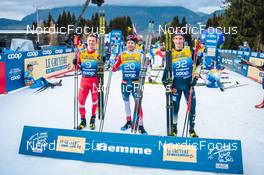 04.01.2022, Val di Fiemme, Italy (ITA): Denis Spitsov (RUS), Sjur Roethe (NOR), Friedrich Moch (GER), (l-r)  - FIS world cup cross-country, tour de ski, final climb men, Val di Fiemme (ITA). www.nordicfocus.com. © Modica/NordicFocus. Every downloaded picture is fee-liable.