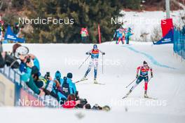 04.01.2022, Val di Fiemme, Italy (ITA): Ebba Andersson (SWE), Heidi Weng (NOR), (l-r)  - FIS world cup cross-country, tour de ski, final climb women, Val di Fiemme (ITA). www.nordicfocus.com. © Modica/NordicFocus. Every downloaded picture is fee-liable.