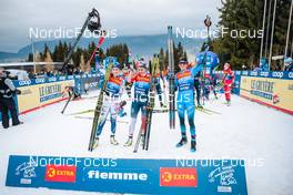 04.01.2022, Val di Fiemme, Italy (ITA): Ebba Andersson (SWE), Heidi Weng (NOR), Delphine Claudel (FRA), (l-r)  - FIS world cup cross-country, tour de ski, final climb women, Val di Fiemme (ITA). www.nordicfocus.com. © Modica/NordicFocus. Every downloaded picture is fee-liable.