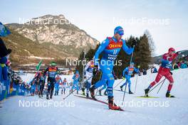 03.01.2022, Val di Fiemme, Italy (ITA): Thomas Bing (GER), Federico Pellegrino (ITA), Ilia Semikov (RUS), (l-r)  - FIS world cup cross-country, tour de ski, mass men, Val di Fiemme (ITA). www.nordicfocus.com. © Modica/NordicFocus. Every downloaded picture is fee-liable.