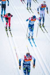 03.01.2022, Val di Fiemme, Italy (ITA): Naoto Baba (JPN), Remi Lindholm (FIN), Masato Tanaka (JPN), Oskar Svensson (SWE), (l-r)  - FIS world cup cross-country, tour de ski, mass men, Val di Fiemme (ITA). www.nordicfocus.com. © Modica/NordicFocus. Every downloaded picture is fee-liable.