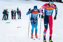 03.01.2022, Val di Fiemme, Italy (ITA): Cyril Faehndrich (SUI), Naoto Baba (JPN), (l-r)  - FIS world cup cross-country, tour de ski, mass men, Val di Fiemme (ITA). www.nordicfocus.com. © Modica/NordicFocus. Every downloaded picture is fee-liable.