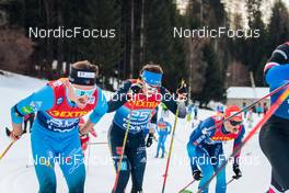 03.01.2022, Val di Fiemme, Italy (ITA): Hugo Lapalus (FRA), Lucas Boegl (GER), (l-r)  - FIS world cup cross-country, tour de ski, mass men, Val di Fiemme (ITA). www.nordicfocus.com. © Modica/NordicFocus. Every downloaded picture is fee-liable.