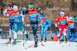 03.01.2022, Val di Fiemme, Italy (ITA): Andrew Musgrave (GBR), Thomas Bing (GER), (l-r)  - FIS world cup cross-country, tour de ski, mass men, Val di Fiemme (ITA). www.nordicfocus.com. © Modica/NordicFocus. Every downloaded picture is fee-liable.
