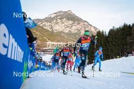 03.01.2022, Val di Fiemme, Italy (ITA): Cyril Faehndrich (SUI), Albert Kuchler (GER), Thomas Bing (GER), (l-r)  - FIS world cup cross-country, tour de ski, mass men, Val di Fiemme (ITA). www.nordicfocus.com. © Modica/NordicFocus. Every downloaded picture is fee-liable.