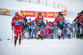 03.01.2022, Val di Fiemme, Italy (ITA): Erik Valnes (NOR), Sjur Roethe (NOR), (l-r)  - FIS world cup cross-country, tour de ski, mass men, Val di Fiemme (ITA). www.nordicfocus.com. © Modica/NordicFocus. Every downloaded picture is fee-liable.