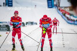 03.01.2022, Val di Fiemme, Italy (ITA): Denis Spitsov (RUS), Alexey Chervotkin (RUS), (l-r)  - FIS world cup cross-country, tour de ski, mass men, Val di Fiemme (ITA). www.nordicfocus.com. © Modica/NordicFocus. Every downloaded picture is fee-liable.