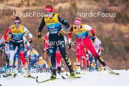 03.01.2022, Val di Fiemme, Italy (ITA): Heidi Weng (NOR), Katharina Hennig (GER), Teresa Stadlober (AUT), (l-r)  - FIS world cup cross-country, tour de ski, mass women, Val di Fiemme (ITA). www.nordicfocus.com. © Modica/NordicFocus. Every downloaded picture is fee-liable.