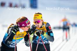 03.01.2022, Val di Fiemme, Italy (ITA): Katherine Sauerbrey (GER), Lisa Lohmann (GER), (l-r)  - FIS world cup cross-country, tour de ski, mass women, Val di Fiemme (ITA). www.nordicfocus.com. © Modica/NordicFocus. Every downloaded picture is fee-liable.