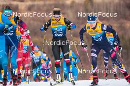 03.01.2022, Val di Fiemme, Italy (ITA): Katerina Janatova (CZE), Sophia Laukli (USA), (l-r)  - FIS world cup cross-country, tour de ski, mass women, Val di Fiemme (ITA). www.nordicfocus.com. © Modica/NordicFocus. Every downloaded picture is fee-liable.