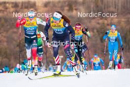 03.01.2022, Val di Fiemme, Italy (ITA): Silje Theodorsen (NOR), Katharine Ogden (USA), (l-r)  - FIS world cup cross-country, tour de ski, mass women, Val di Fiemme (ITA). www.nordicfocus.com. © Modica/NordicFocus. Every downloaded picture is fee-liable.