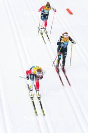 03.01.2022, Val di Fiemme, Italy (ITA): Anna Svendsen (NOR), Ragnhild Haga (NOR), Pia Fink (GER), (l-r)  - FIS world cup cross-country, tour de ski, mass women, Val di Fiemme (ITA). www.nordicfocus.com. © Modica/NordicFocus. Every downloaded picture is fee-liable.