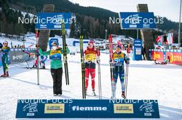 03.01.2022, Val di Fiemme, Italy (ITA): Heidi Weng (NOR), Natalia Nepryaeva (RUS), Krista Parmakoski (FIN), (l-r)  - FIS world cup cross-country, tour de ski, mass women, Val di Fiemme (ITA). www.nordicfocus.com. © Modica/NordicFocus. Every downloaded picture is fee-liable.