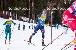 03.01.2022, Val di Fiemme, Italy (ITA): Jessica Yeaton (AUS), Alayna Sonnesyn (USA), (l-r)  - FIS world cup cross-country, tour de ski, mass women, Val di Fiemme (ITA). www.nordicfocus.com. © Modica/NordicFocus. Every downloaded picture is fee-liable.