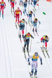 03.01.2022, Val di Fiemme, Italy (ITA): Natalia Nepryaeva (RUS), Tiril Udnes Weng (NOR), Katharina Hennig (GER), Heidi Weng (NOR), Krista Parmakoski (FIN), Ebba Andersson (SWE), (l-r)  - FIS world cup cross-country, tour de ski, mass women, Val di Fiemme (ITA). www.nordicfocus.com. © Modica/NordicFocus. Every downloaded picture is fee-liable.