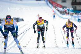 03.01.2022, Val di Fiemme, Italy (ITA): Katherine Sauerbrey (GER), Jessie Diggins (USA), (l-r)  - FIS world cup cross-country, tour de ski, mass women, Val di Fiemme (ITA). www.nordicfocus.com. © Modica/NordicFocus. Every downloaded picture is fee-liable.