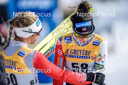 27.02.2022, Lahti Finland (FIN): Therese Johaug (NOR), Heidi Weng (NOR) - FIS world cup cross-country, 10km women, Lahti (FIN). www.nordicfocus.com. © Thibaut/NordicFocus. Every downloaded picture is fee-liable.