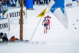 27.02.2022, Lahti Finland (FIN): Harald Oestberg Amundsen (NOR), Alexey Chervotkin (RUS), (l-r)  - FIS world cup cross-country, 15km men, Lahti (FIN). www.nordicfocus.com. © Thibaut/NordicFocus. Every downloaded picture is fee-liable.