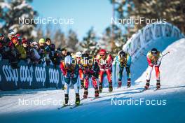 26.02.2022, Lahti Finland (FIN): Graham Ritchie (CAN), Gleb Retivykh (RUS), Renaud Jay (FRA), Paal Golberg (NOR), (l-r)  - FIS world cup cross-country, individual sprint, Lahti (FIN). www.nordicfocus.com. © Modica/NordicFocus. Every downloaded picture is fee-liable.