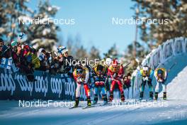 26.02.2022, Lahti Finland (FIN): Sindre Bjoernestad Skar (NOR), Michal Novak (CZE), Alexander Bolshunov (RUS), Richard Jouve (FRA), (l-r)  - FIS world cup cross-country, individual sprint, Lahti (FIN). www.nordicfocus.com. © Modica/NordicFocus. Every downloaded picture is fee-liable.