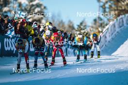 26.02.2022, Lahti Finland (FIN): Marcus Grate (SWE), Alexander Bolshunov (RUS), Richard Jouve (FRA), (l-r)  - FIS world cup cross-country, individual sprint, Lahti (FIN). www.nordicfocus.com. © Modica/NordicFocus. Every downloaded picture is fee-liable.
