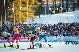 26.02.2022, Lahti Finland (FIN): Paal Golberg (NOR), Gleb Retivykh (RUS), Graham Ritchie (CAN), Andrew Young (GBR), (l-r)  - FIS world cup cross-country, individual sprint, Lahti (FIN). www.nordicfocus.com. © Modica/NordicFocus. Every downloaded picture is fee-liable.