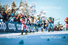 26.02.2022, Lahti Finland (FIN): Lucas Chanavat (FRA), Roman Schaad (SUI), (l-r)  - FIS world cup cross-country, individual sprint, Lahti (FIN). www.nordicfocus.com. © Modica/NordicFocus. Every downloaded picture is fee-liable.