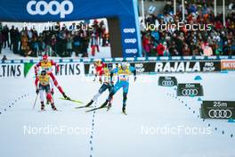 26.02.2022, Lahti Finland (FIN): Haavard Solaas Taugboel (NOR), Gleb Retivykh (RUS), Sindre Bjoernestad Skar (NOR), Lucas Chanavat (FRA), (l-r)  - FIS world cup cross-country, individual sprint, Lahti (FIN). www.nordicfocus.com. © Modica/NordicFocus. Every downloaded picture is fee-liable.