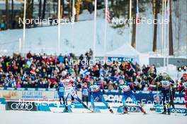 26.02.2022, Lahti Finland (FIN): Maja Dahlqvist (SWE), Laurien Van Der Graaff (SUI), Nadine Faehndrich (SUI), Victoria Carl (GER), (l-r)  - FIS world cup cross-country, individual sprint, Lahti (FIN). www.nordicfocus.com. © Modica/NordicFocus. Every downloaded picture is fee-liable.