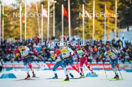 26.02.2022, Lahti Finland (FIN): Haavard Solaas Taugboel (NOR), James Clugnet (GBR), Erik Valnes (NOR), Alexander Terentev (RUS), Joni Maki (FIN), (l-r)  - FIS world cup cross-country, individual sprint, Lahti (FIN). www.nordicfocus.com. © Modica/NordicFocus. Every downloaded picture is fee-liable.