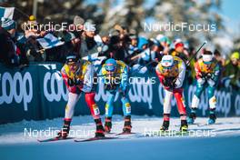 26.02.2022, Lahti Finland (FIN): Haavard Solaas Taugboel (NOR), Federico Pellegrino (ITA), Erik Valnes (NOR), (l-r)  - FIS world cup cross-country, individual sprint, Lahti (FIN). www.nordicfocus.com. © Modica/NordicFocus. Every downloaded picture is fee-liable.