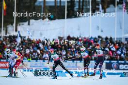 26.02.2022, Lahti Finland (FIN): Moa Olsson (SWE), Natalia Nepryaeva (RUS), Sofie Krehl (GER), Tereza Beranova (CZE), Hailey Swirbul (USA), (l-r)  - FIS world cup cross-country, individual sprint, Lahti (FIN). www.nordicfocus.com. © Modica/NordicFocus. Every downloaded picture is fee-liable.