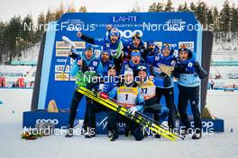 26.02.2022, Lahti Finland (FIN): Renaud Jay (FRA), Lucas Chanavat (FRA), Arnaud Chautemps (FRA), (l-r)  - FIS world cup cross-country, individual sprint, Lahti (FIN). www.nordicfocus.com. © Thibaut/NordicFocus. Every downloaded picture is fee-liable.