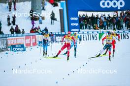 26.02.2022, Lahti Finland (FIN): Janik Riebli (SUI), Gleb Retivykh (RUS), Sindre Bjoernestad Skar (NOR), (l-r)  - FIS world cup cross-country, individual sprint, Lahti (FIN). www.nordicfocus.com. © Modica/NordicFocus. Every downloaded picture is fee-liable.
