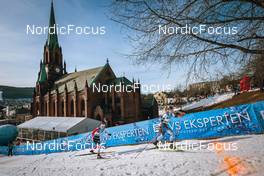 03.03.2022, Drammen, Norway (NOR): Lotta Udnes Weng (NOR), Jasmi Joensuu (FIN), (l-r)  - FIS world cup cross-country, individual sprint, Drammen (NOR). www.nordicfocus.com. © Modica/NordicFocus. Every downloaded picture is fee-liable.