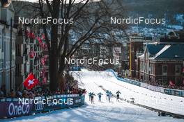 03.03.2022, Drammen, Norway (NOR): Jessie Diggins (USA), Julia Kern (USA), Nadine Faehndrich (SUI), Katri Lylynpera (FIN), Anna Dyvik (SWE), Katharina Hennig (GER), (l-r)  - FIS world cup cross-country, individual sprint, Drammen (NOR). www.nordicfocus.com. © Modica/NordicFocus. Every downloaded picture is fee-liable.