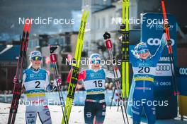 03.03.2022, Drammen, Norway (NOR): Jonna Sundling (SWE), Maiken Caspersen Falla (NOR), Anamarija Lampic (SLO), (l-r) - FIS world cup cross-country, individual sprint, Drammen (NOR). www.nordicfocus.com. © Modica/NordicFocus. Every downloaded picture is fee-liable.