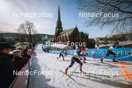 03.03.2022, Drammen, Norway (NOR): Katharina Hennig (GER), Julia Kern (USA), Johanna Hagstroem (SWE), Tiril Udnes Weng (NOR), Barbora Antosova (CZE), (l-r)  - FIS world cup cross-country, individual sprint, Drammen (NOR). www.nordicfocus.com. © Modica/NordicFocus. Every downloaded picture is fee-liable.