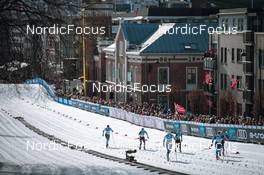 03.03.2022, Drammen, Norway (NOR): Katri Lylynpera (FIN), Jessie Diggins (USA), Anna Dyvik (SWE), Katharina Hennig (GER), Nadine Faehndrich (SUI), Julia Kern (USA), (l-r)  - FIS world cup cross-country, individual sprint, Drammen (NOR). www.nordicfocus.com. © Modica/NordicFocus. Every downloaded picture is fee-liable.