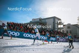 03.03.2022, Drammen, Norway (NOR): Julia Kern (USA), Anna Dyvik (SWE), Nadine Faehndrich (SUI), Jessie Diggins (USA), Katharina Hennig (GER), (l-r)  - FIS world cup cross-country, individual sprint, Drammen (NOR). www.nordicfocus.com. © Modica/NordicFocus. Every downloaded picture is fee-liable.
