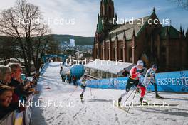 03.03.2022, Drammen, Norway (NOR): Lauri Vuorinen (FIN), Paal Troean Aune (NOR), Anton Persson (SWE), (l-r)  - FIS world cup cross-country, individual sprint, Drammen (NOR). www.nordicfocus.com. © Modica/NordicFocus. Every downloaded picture is fee-liable.