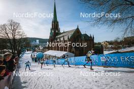 03.03.2022, Drammen, Norway (NOR): Federico Pellegrino (ITA), Antoine Cyr (CAN), Johan Haeggstroem (SWE), Joni Maki (FIN), Renaud Jay (FRA), Ludek Seller (CZE), (l-r)  - FIS world cup cross-country, individual sprint, Drammen (NOR). www.nordicfocus.com. © Modica/NordicFocus. Every downloaded picture is fee-liable.