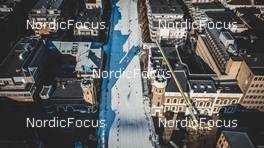 02.03.2022, Drammen, Norway (NOR): Aerial view of Drammen city and the sprint course   - FIS world cup cross-country, individual sprint, Drammen (NOR). www.nordicfocus.com. © Modica/NordicFocus. Every downloaded picture is fee-liable.