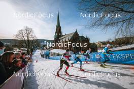 03.03.2022, Drammen, Norway (NOR): Graham Ritchie (CAN), Jovian Hediger (SUI), Lauri Mannila (FIN), Lucas Chanavat (FRA) - FIS world cup cross-country, individual sprint, Drammen (NOR). www.nordicfocus.com. © Modica/NordicFocus. Every downloaded picture is fee-liable.