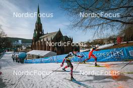 03.03.2022, Drammen, Norway (NOR): Pierre Grall-Johnson (CAN), Jincai Shang (CHN), (l-r)  - FIS world cup cross-country, individual sprint, Drammen (NOR). www.nordicfocus.com. © Modica/NordicFocus. Every downloaded picture is fee-liable.